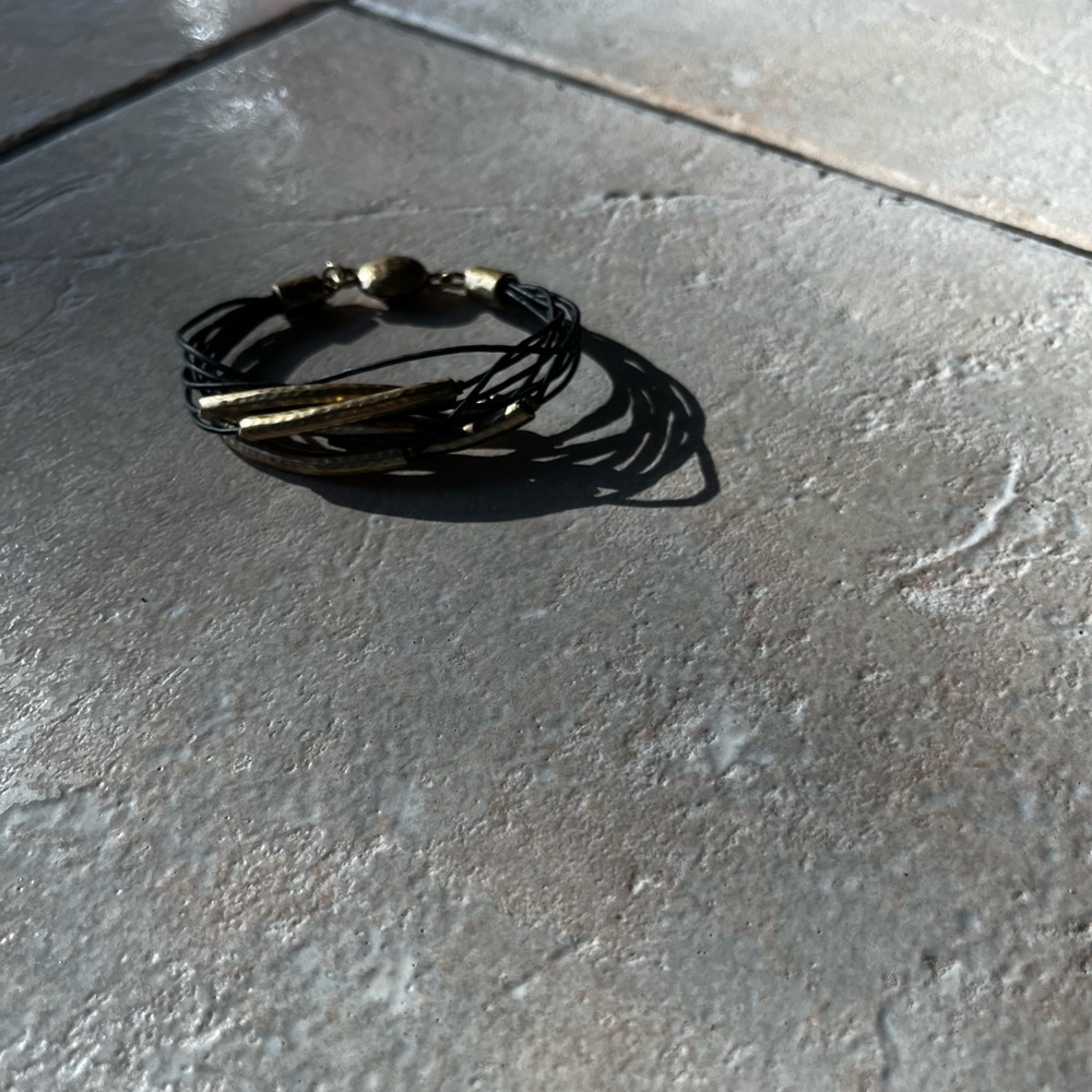 Chico's Black and Gold Multi-Strand Bracelet - Picture 2 of 5